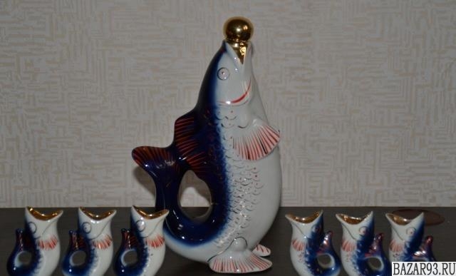 Рыбы - фарфоровый коньячный набор
