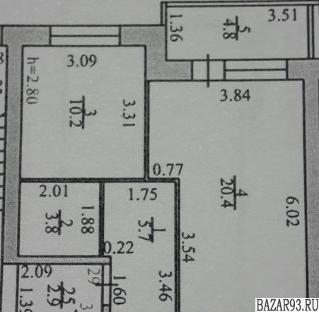 Продам квартиру 1-к квартира 45 м² на 1 этаже 4-этажного кирпичного дома